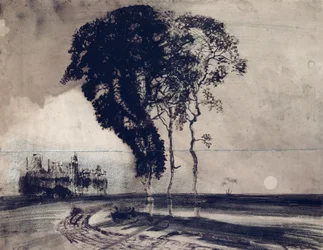 Landschap met drie bomen, 1850