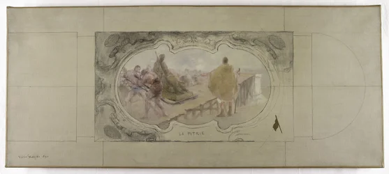 Schets voor de Lobau Gallery in het stadhuis van Parijs: Het vaderland