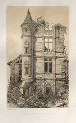 Pittoreske Architectuur of Monumenten van de 15e en 16e Eeuw: Kastelen van Frankrijk uit de 15e en 16e Eeuw: Pl. 24, Ruïnes van het Kasteel van Champlost (Yonne)