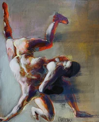 Abstracte worstelfiguren