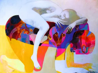 Contemplatieve abstracte figuren