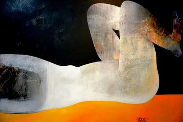 Contemplatief abstract naakt