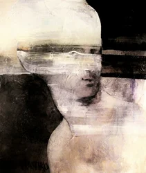 Ingetogen abstract portret