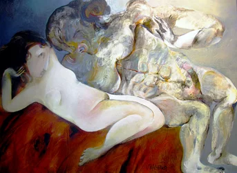 Sensuele abstracte omhelzing