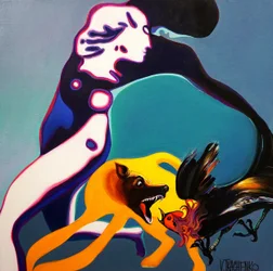 Een surrealistische confrontatie tussen dieren