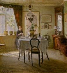 Zonlicht in de eetkamer, 1889