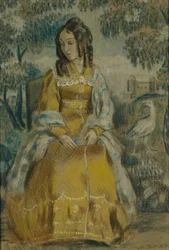 Dame bij Wandtapijt. Portret van Nadezhda Stanyukovich, 1903