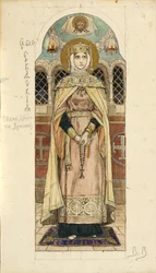Eudoxia van Moskou Studie voor fresco