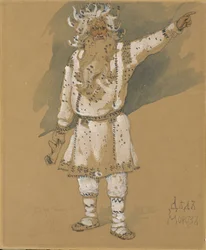 Grootvader Vorst. Kostuumontwerp voor de opera Sneeuwmeisje door N. Rimsky-Korsakov, 1885