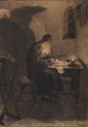 Pimen. Illustratie bij het drama Boris Godunov door A. Poesjkin