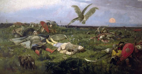 Het slagveld van prins Igors strijd met de Kipchaken, 1880.
