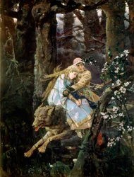 Tsarevitsj Ivan rijdt op de Grijze Wolf, 1889