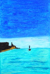 Levendig blauw zeegezicht