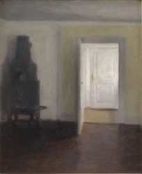 Interieur. Een oude kachel