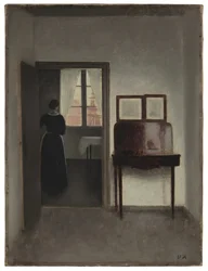 Interieur met vrouw (Stue med en kvinde), ca. 1897 (olieverf op doek)