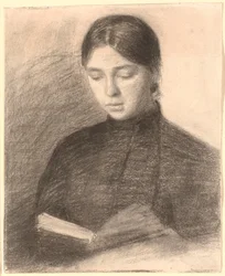 De zus van de kunstenaar Anna leest