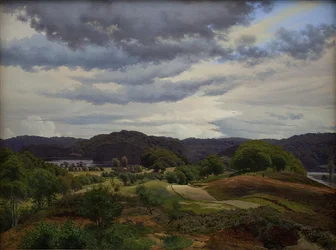 Meren in bosrijk landschap bij Silkeborg