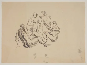 Compositie met vijf naakte vrouwen