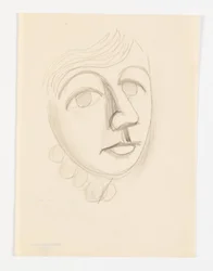 Portret van de dochter van de kunstenaar, Dorte Lundstrøm, driekwart profiel naar rechts