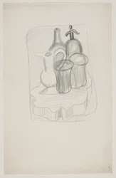 Studie voor stilleven met fles en sifon, genaamd 