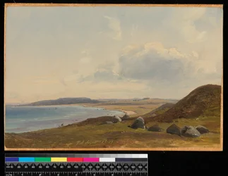 Uitzicht richting Hesbjerg vanaf het Hornbaek landgoed, 1857