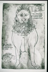 Leeuw en stekelvarken (facsimile)