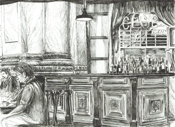 Café bij de Royal Exchange, Manchester, 2011