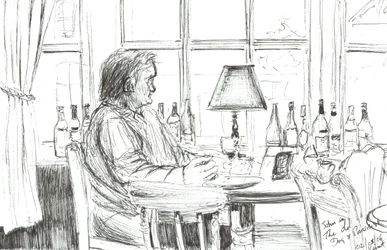 Man in een kroeg na de maaltijd, 2006