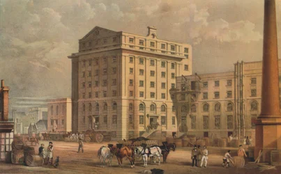 Suikerraffinaderij in Leman Street, Stepney, Londen