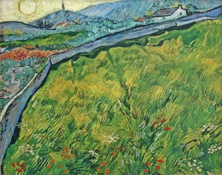 Gesloten tarweveld met opkomende zon, 1889
