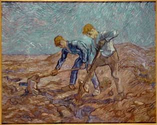 Twee boeren graven na gierst, 1889