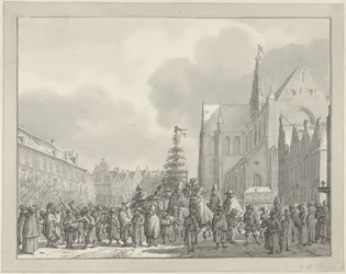 Aankomst van Fransen op de Grote Markt te Haarlem, 1795