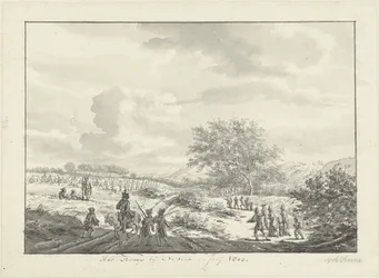 Legerkamp in de duinen bij Overveen in juli 1803