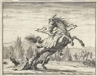 Man valt van een paard