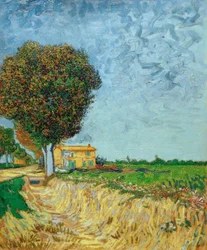 Laan bij Arles met huizen