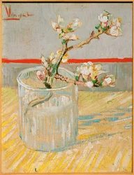 Bloeiende amandeltak in een glas, maart 1888 (schilderij op doek)