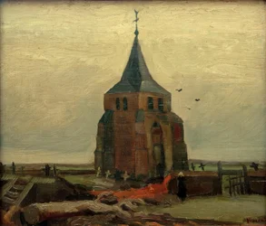 De oude toren op het kerkhof in Nuenen