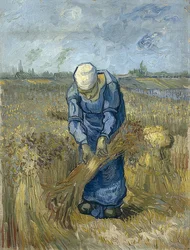 Boerin die schoven bindt (naar Millet)
