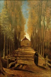 Populierenlaan in de herfst