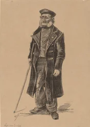 Armenhuis bewoners, staand, 1882