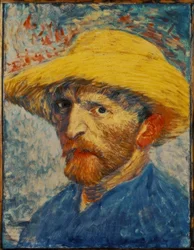 Zelfportret met gele strohoed