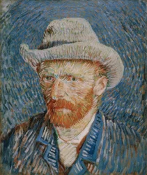 Zelfportret met grijze vilthoed