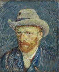 Zelfportret met grijze vilthoed