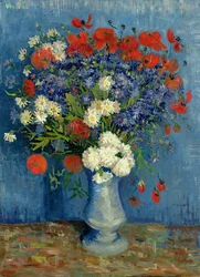Stilleven: Vaas met Korenbloemen en Klaprozen, 1887