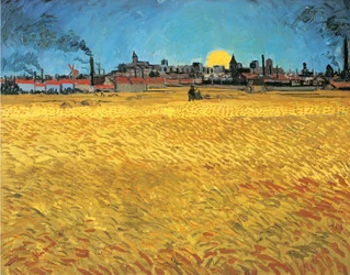 Zonsondergang: korenvelden bij Arles
