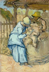 De schaapscheerder naar Millet, 1889