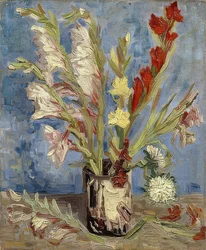 Vaas met gladiolen en asters. 1886