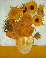 Vaas met zonnebloemen