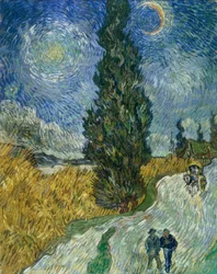 Cypressenweg onder de sterrenhemel