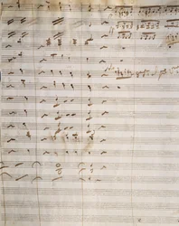 Handgeschreven partituur voor opera Beatrice di Tenda